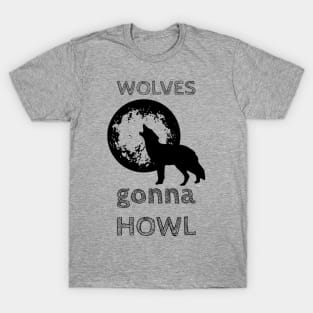 Howling Wolf and Full Moon T-Shirt